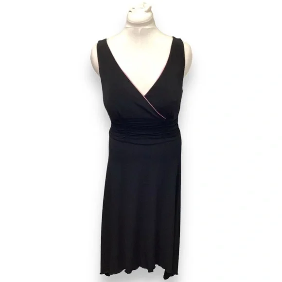 Agb Dresses | Agb Dress Womens Ruched Waist Asymmetric Hem Cocktail Dress, Size 10 | Color: Black/Pink | Size: 10 | Itsrachelyo's Closet